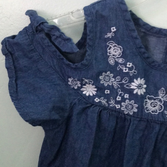 Vintage Denim Embroidered Off Shoulder Top XS - Picture 2 of 4